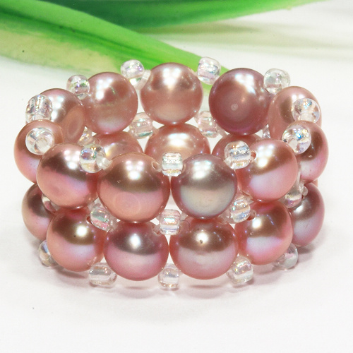 Ring aus Süßwasserperlen, Perlenring, Perlen, 4152 - zum Schließen ins Bild klicken